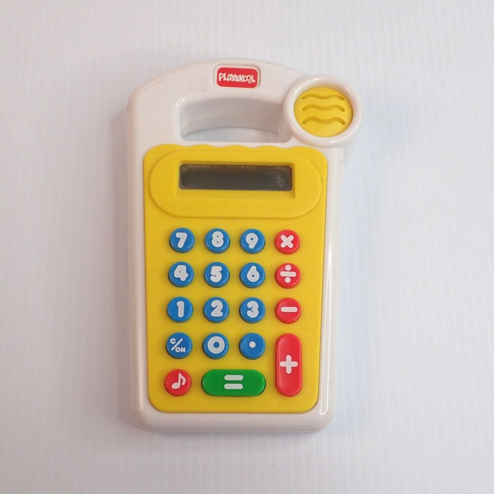 Vintage 1995 Hasbro Playskool Crazy Sounds Kids Calculator Color Block Item #314